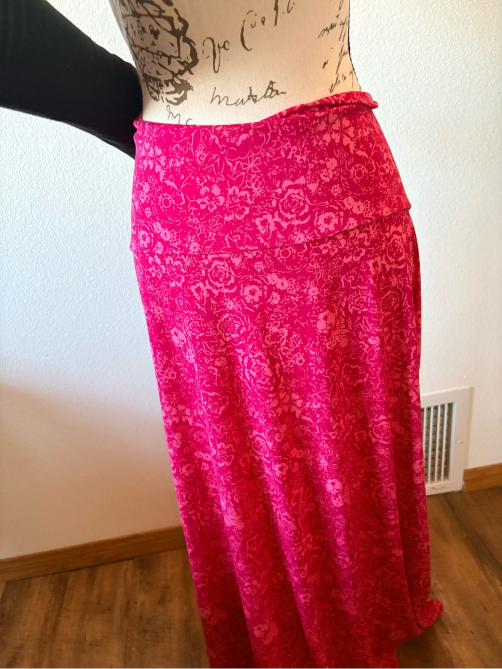 LuLaRoe Bright Pink Floral Maxi Skirt